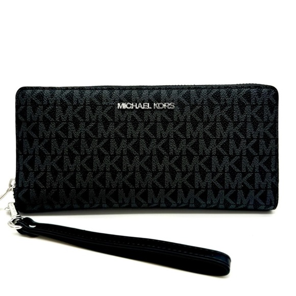 Michael Kors Large Continental Wallet Black Signature - Picture 1 of 9